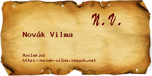 Novák Vilma névjegykártya